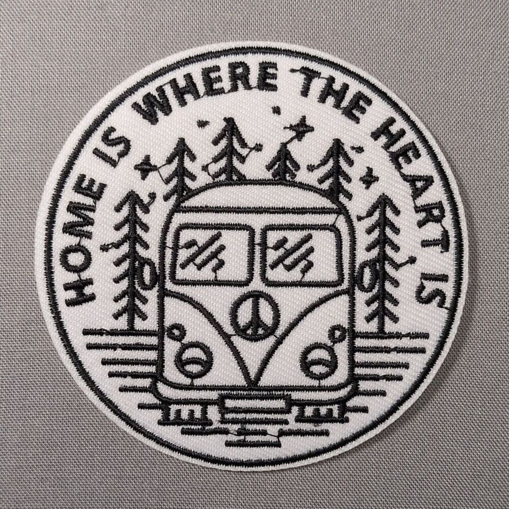 Home Is Where the Heart Is Hippie Van Iron On Patch